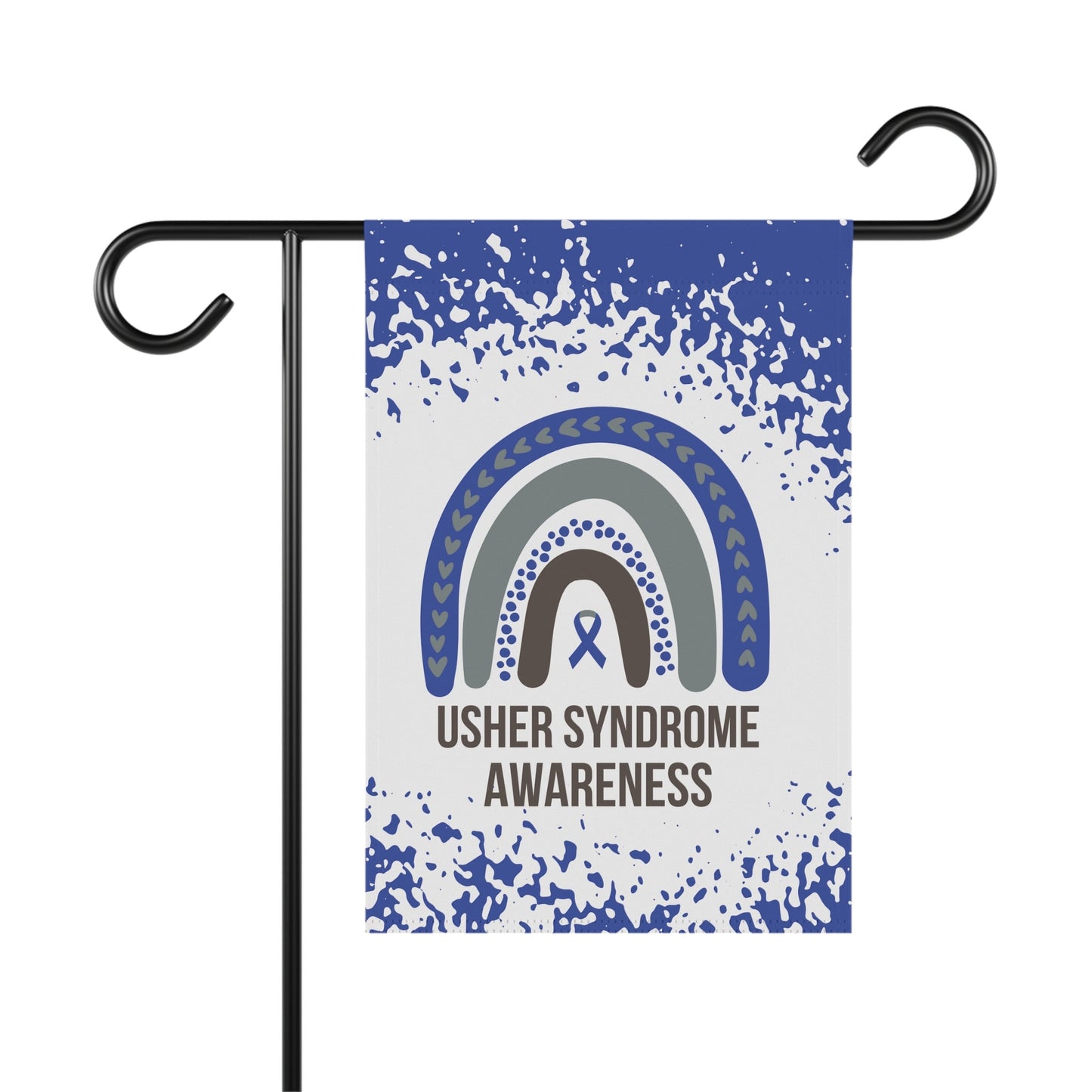 Usher Syndrome Awareness Garden Flag | Welcome Sign | New Home | Decorative House Banner | Blue Awareness Ribbon | Support