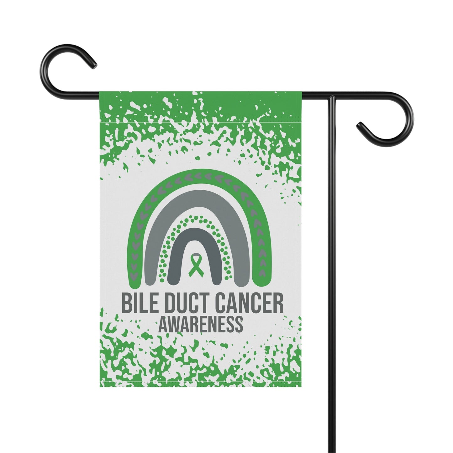 Bile Duct Cancer Awareness Garden Flag | Welcome Sign | New Home | Decorative House Banner | Green Awareness Ribbon | Support