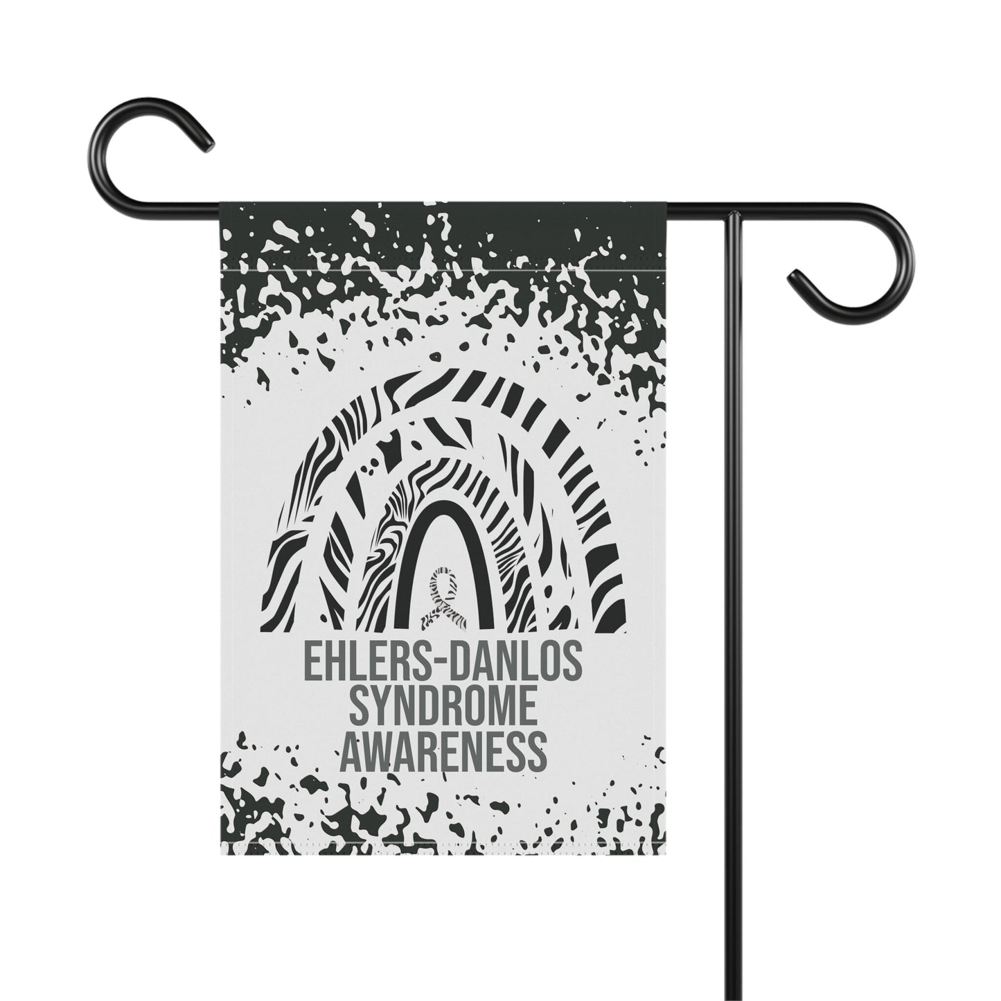 Ehler's-Danlos Syndrome Awareness Garden Flag | Welcome Sign | New Home | Decorative House Banner | Zebra Awareness Ribbon | Rare Disease
