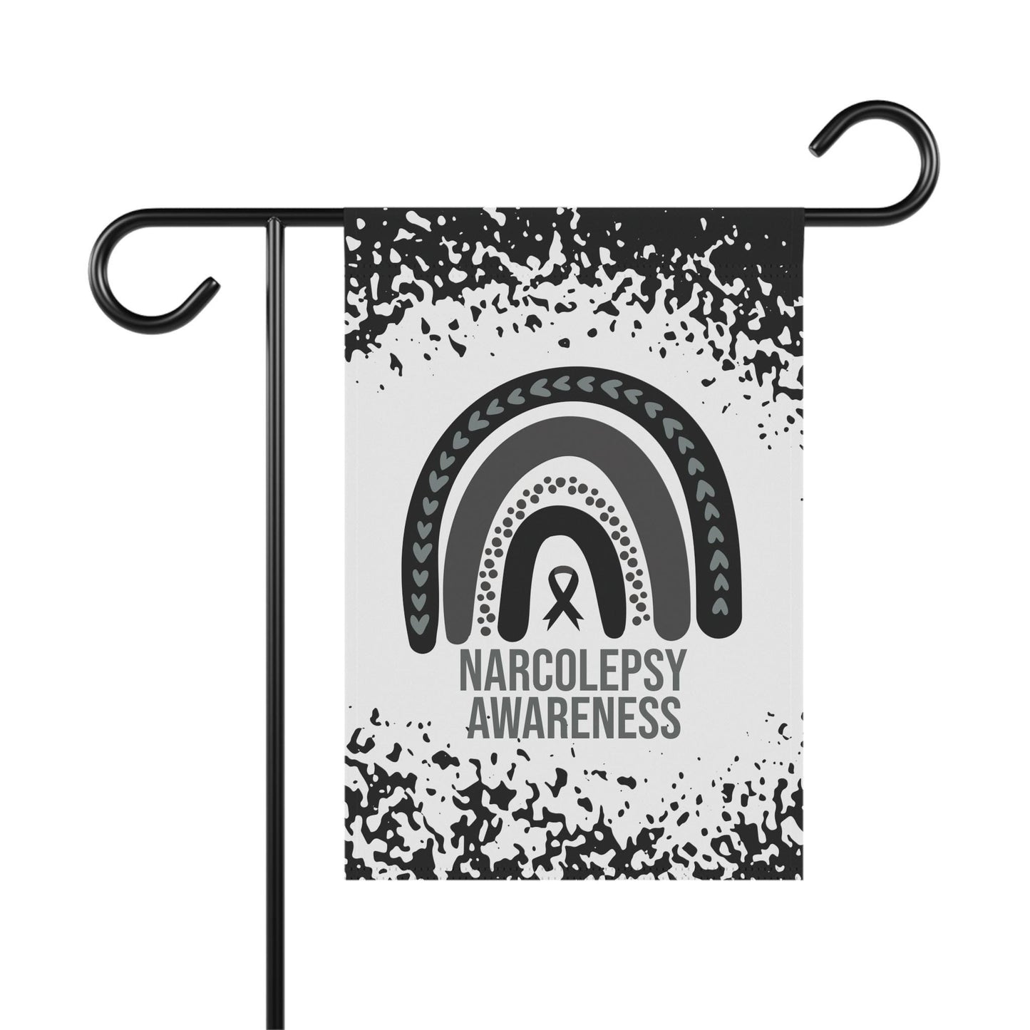 Narcolepsy Awareness Garden Flag | Welcome Sign | New Home | Decorative House Banner | Black Awareness Ribbon