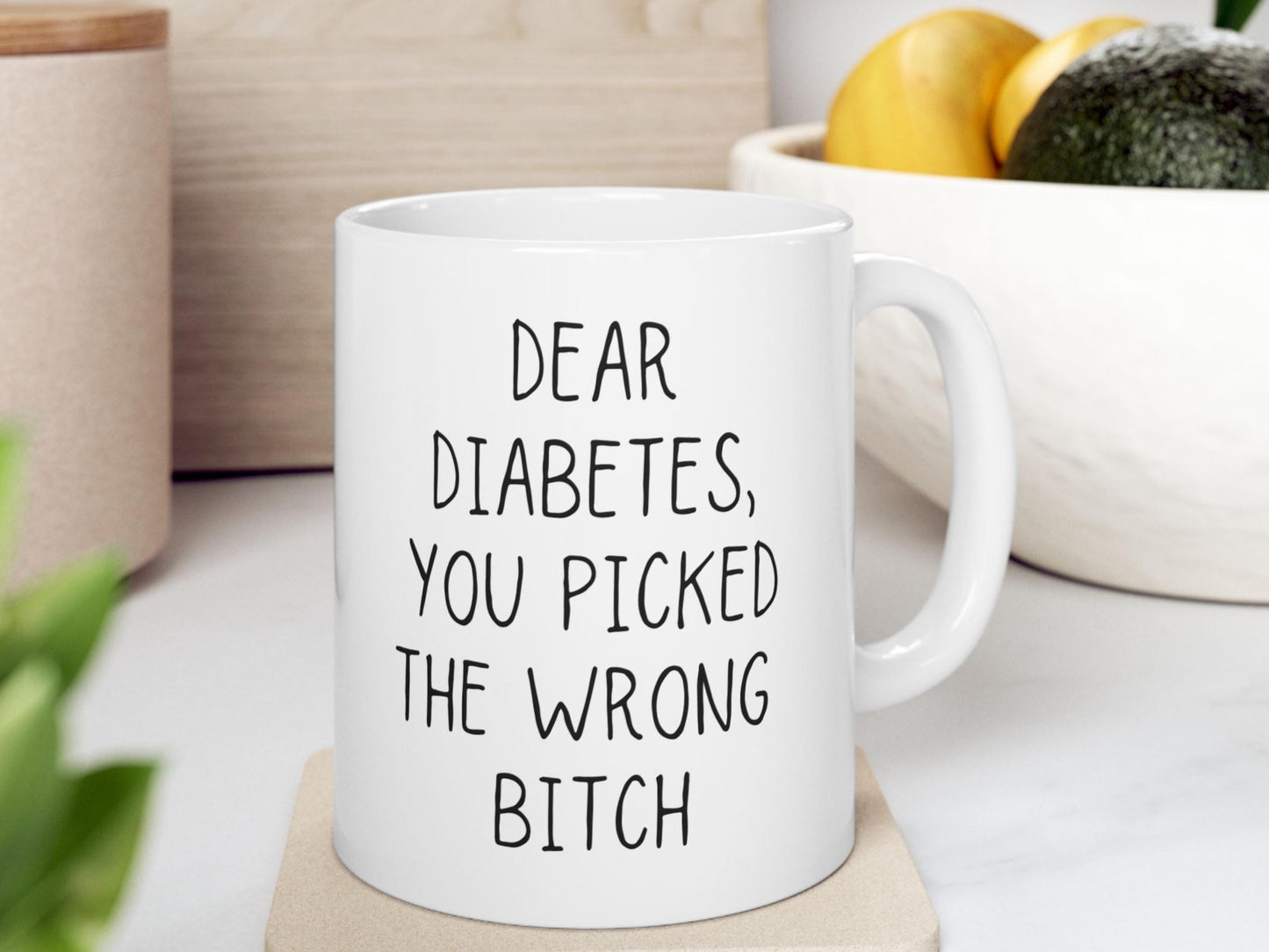 Diabetes Mug | Funny Coffee Gift for Diabetics | Type 1 Awareness | Diabadass Insulin Cup | Perfect Diaversary Present
