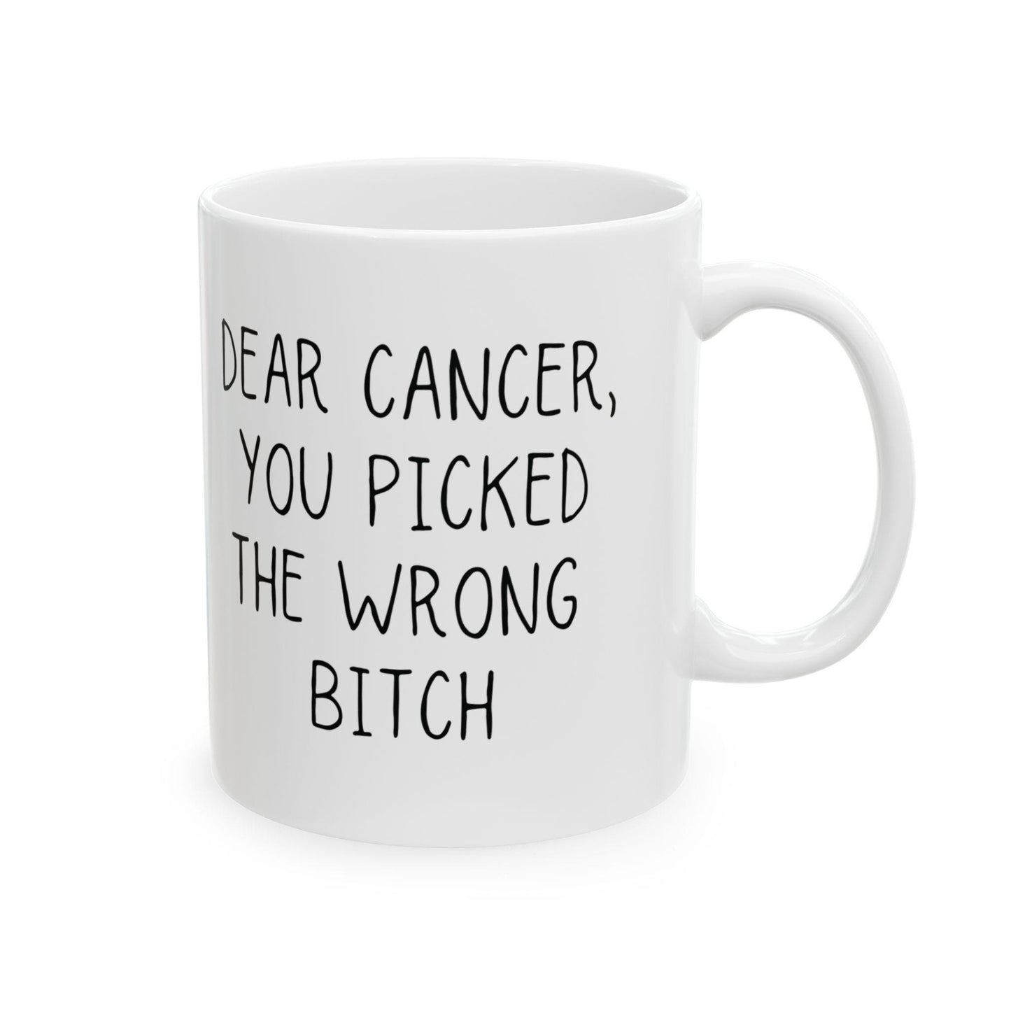 Cancer survivor mug | breast cancer patient gift | chemotherapy coffee mug cancer awareness gifts cancer you picked the wrong bitch cup