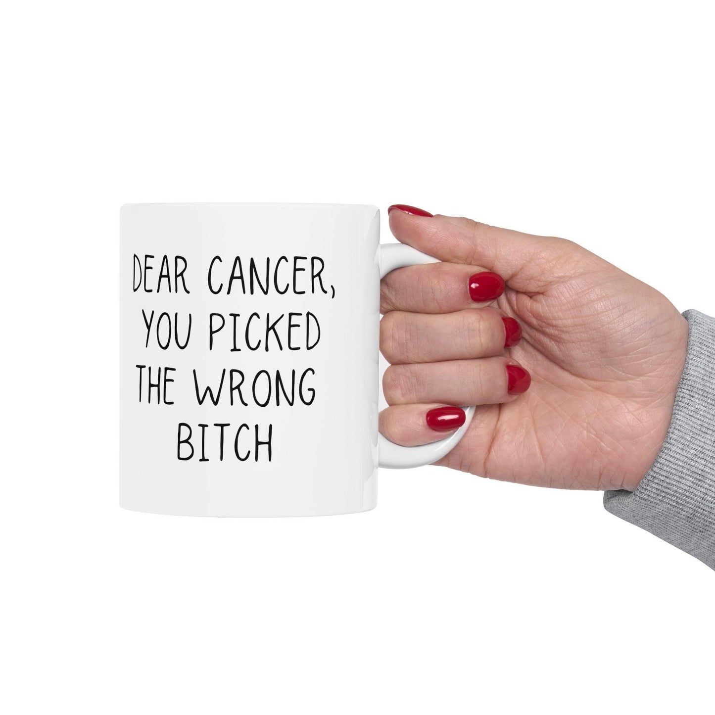 Cancer survivor mug | breast cancer patient gift | chemotherapy coffee mug cancer awareness gifts cancer you picked the wrong bitch cup
