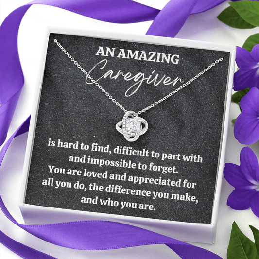 Caregiver Gift, Appreciation Gift For A Caregiver, Love Knot Necklace, Personalized Caregiver Gift, Jewelry
