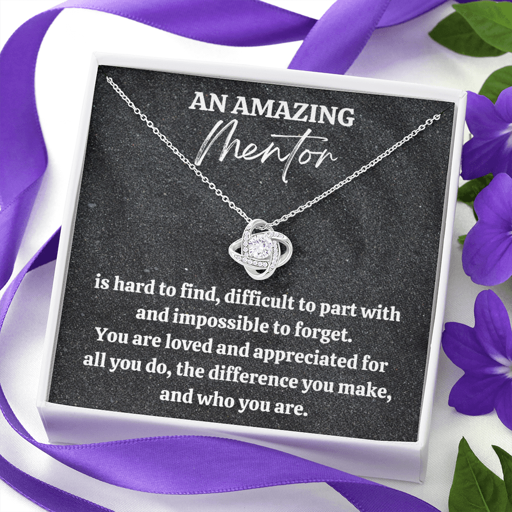 Mentor Gift, Appreciation Gift For A Mentor, Love Knot Necklace, Personalized Mentor Gift, Jewelry