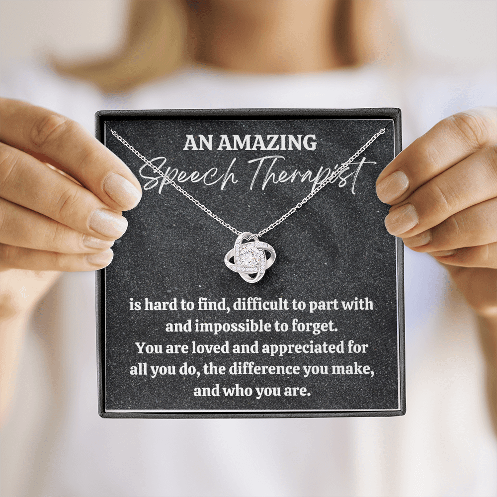Speech Therapist Gift, Appreciation Gift For A Speech Therapist, Love Knot Necklace, Personalized Speech Therapist Gift, Jewelry
