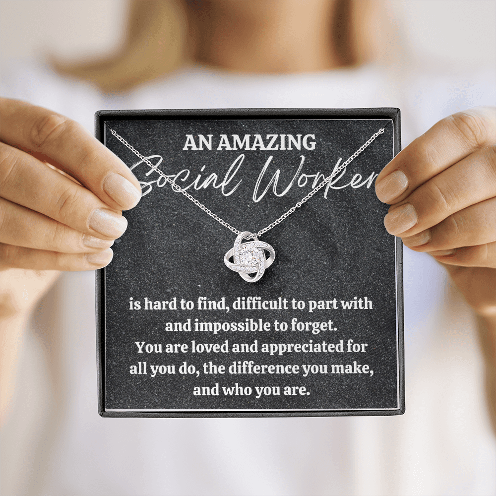Social Worker Gift, Appreciation Gift For A Social Worker, Love Knot Necklace, Personalized Social Worker Gift, Jewelry