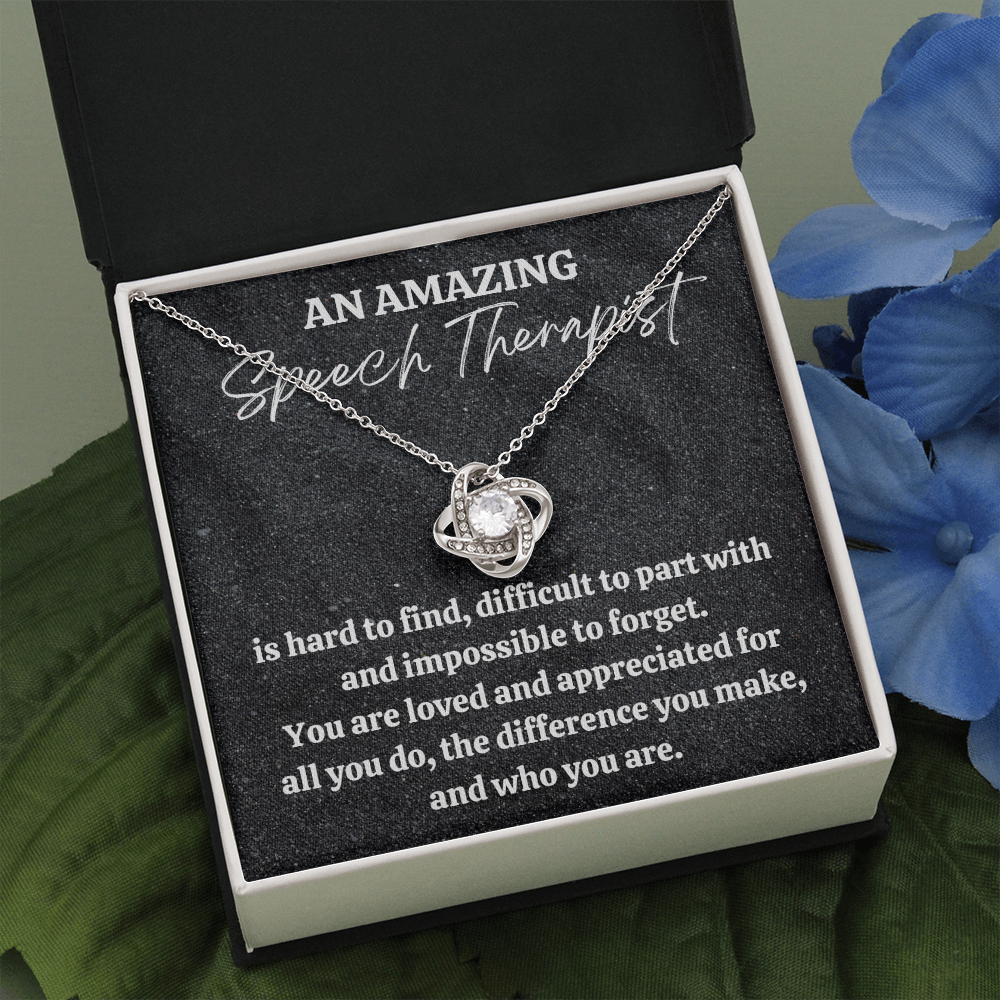 Speech Therapist Gift, Appreciation Gift For A Speech Therapist, Love Knot Necklace, Personalized Speech Therapist Gift, Jewelry