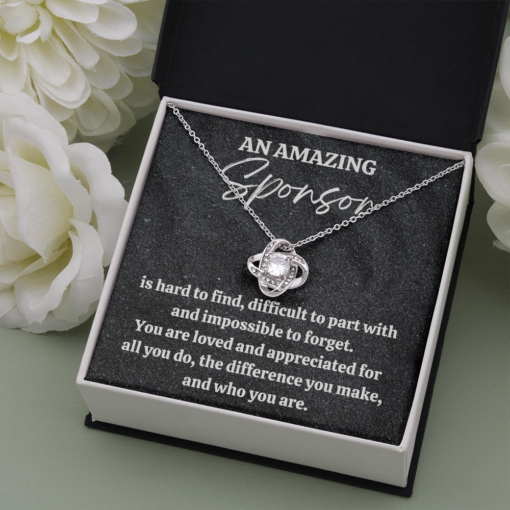 Sponsor Gift, Appreciation Gift For A Sponsor, Love Knot Necklace, Personalized Sponsor Gift, Jewelry