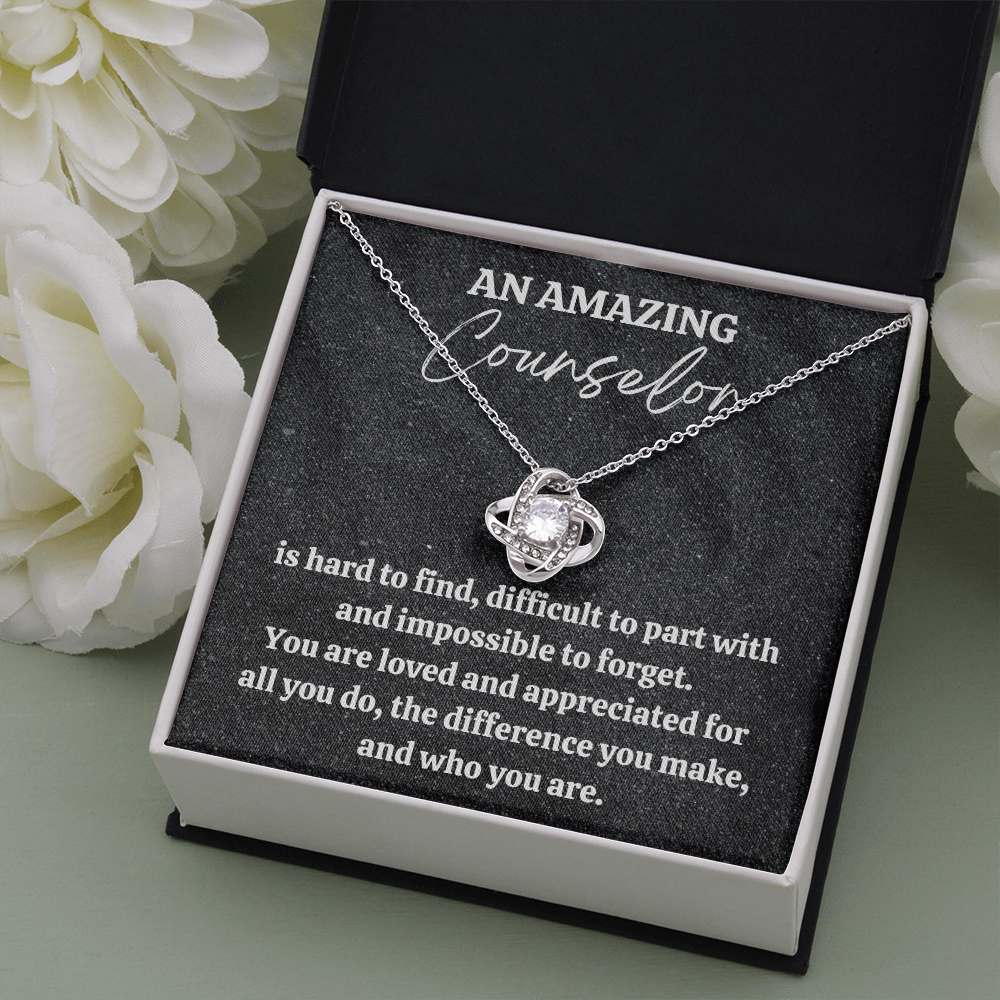 Counselor Gift, Appreciation Gift For A Counselor, Love Knot Necklace, Personalized Counselor Gift, Jewelry