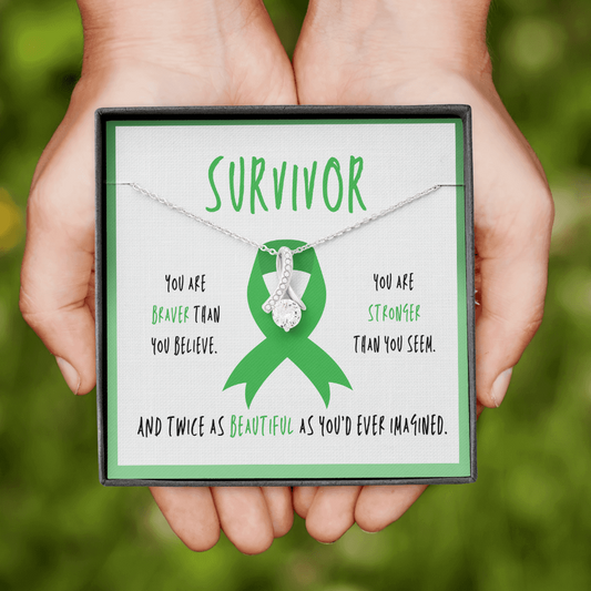 Renal Cell Carcinoma Cancer Survivor Ribbon Pendant Necklace Gift