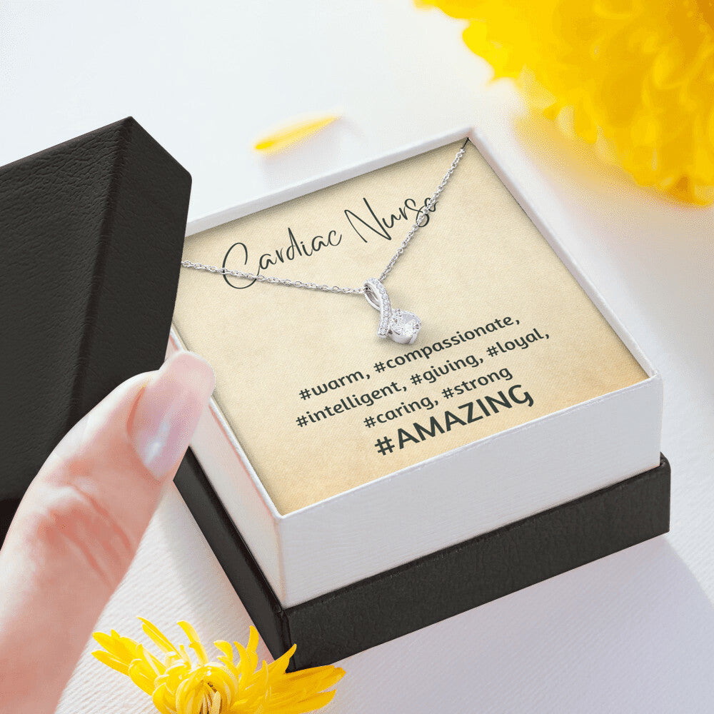 Cardiac Nurse Gift, Appreciation Gift, Ribbon Pendant Necklace Gift, Caregiver Gift
