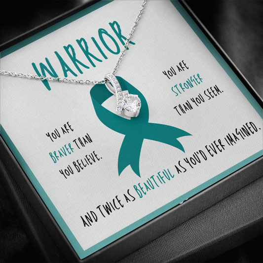 PCOS Warrior Ribbon Necklace Gift