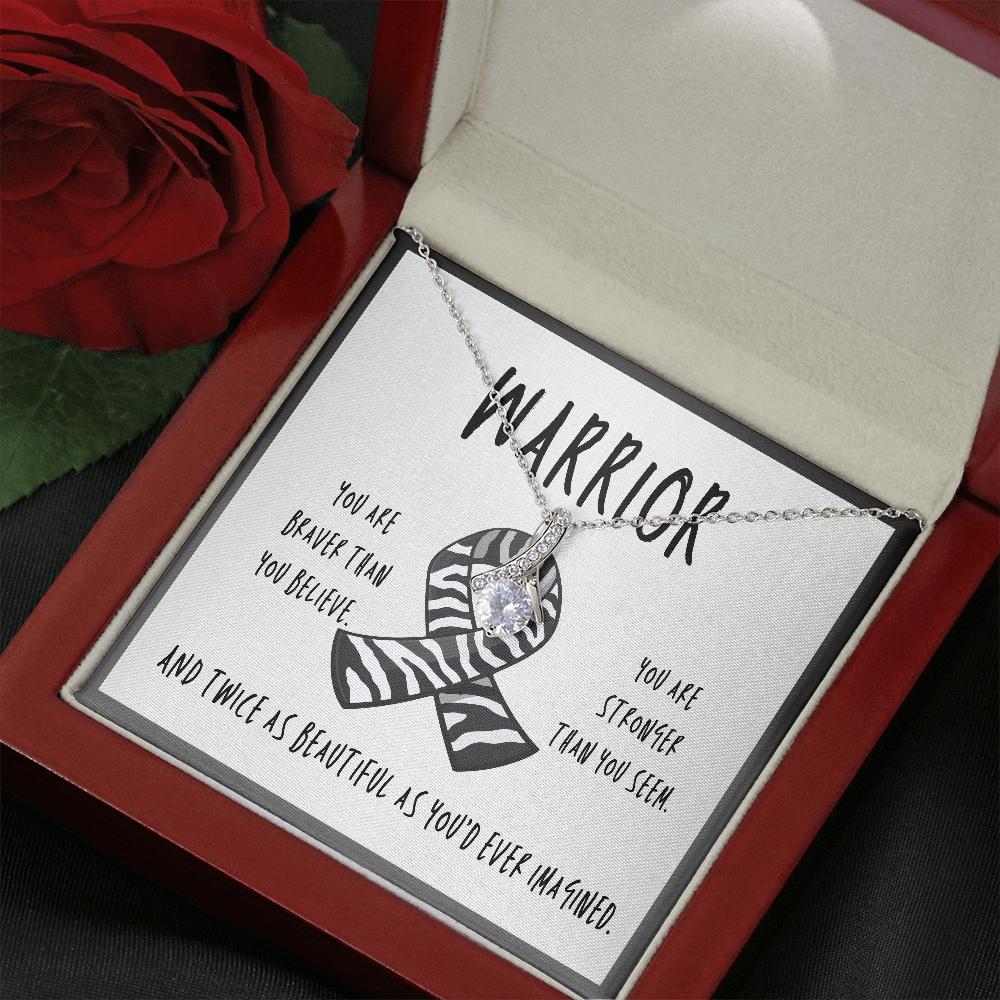 Ehlers-Danlos Syndrome Warrior Ribbon Necklace Gift