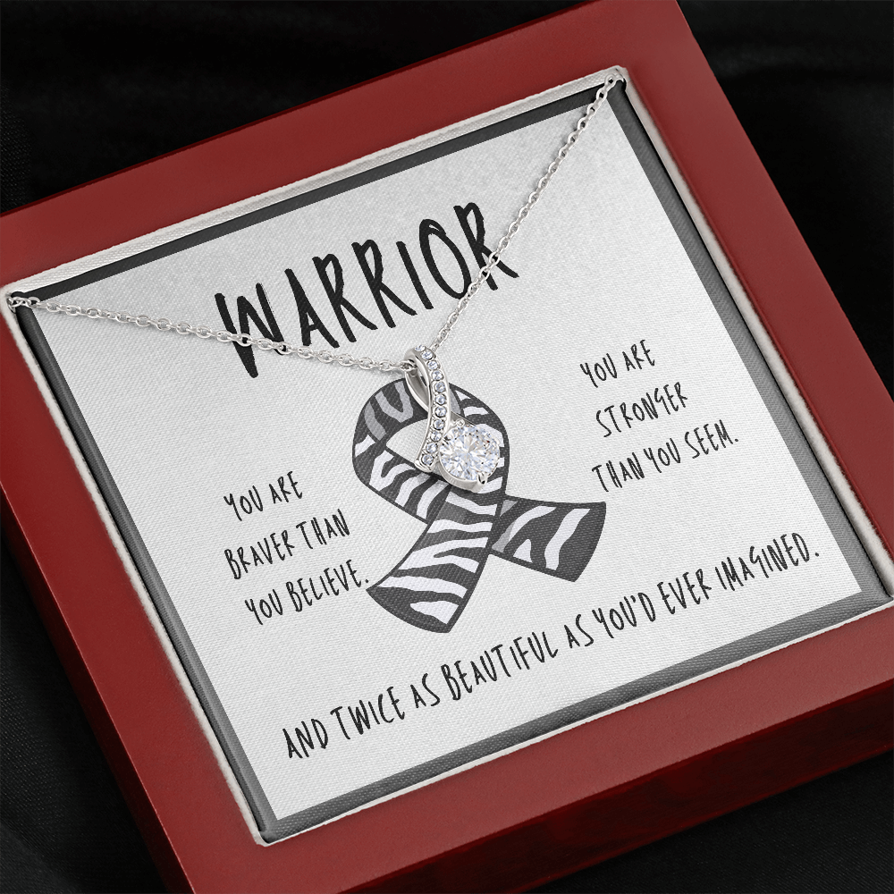 Ehlers-Danlos Syndrome Warrior Ribbon Necklace Gift