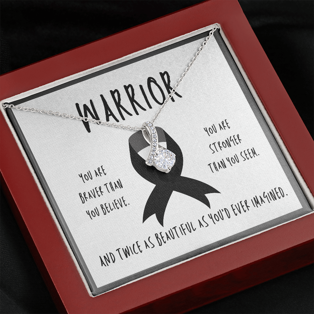Skin Cancer Warrior Ribbon Necklace Gift