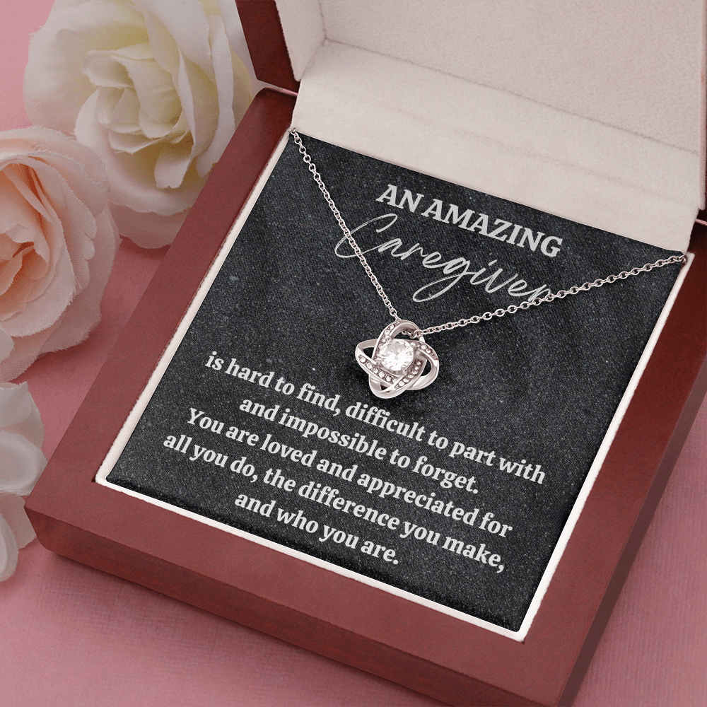 Caregiver Gift, Appreciation Gift For A Caregiver, Love Knot Necklace, Personalized Caregiver Gift, Jewelry