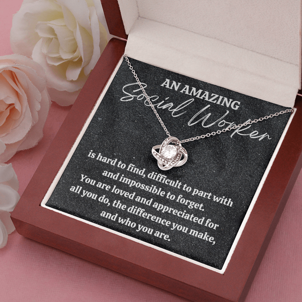 Social Worker Gift, Appreciation Gift For A Social Worker, Love Knot Necklace, Personalized Social Worker Gift, Jewelry