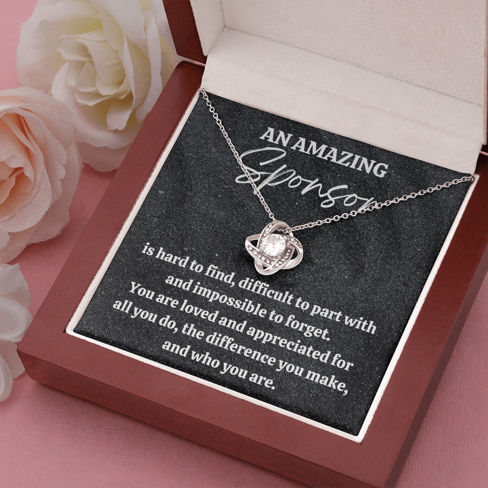 Sponsor Gift, Appreciation Gift For A Sponsor, Love Knot Necklace, Personalized Sponsor Gift, Jewelry