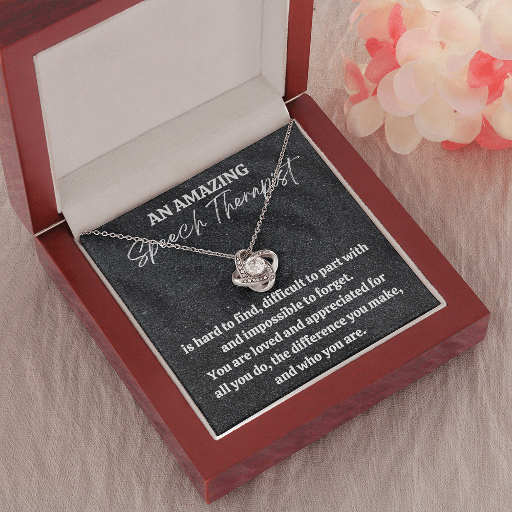 Speech Therapist Gift, Appreciation Gift For A Speech Therapist, Love Knot Necklace, Personalized Speech Therapist Gift, Jewelry