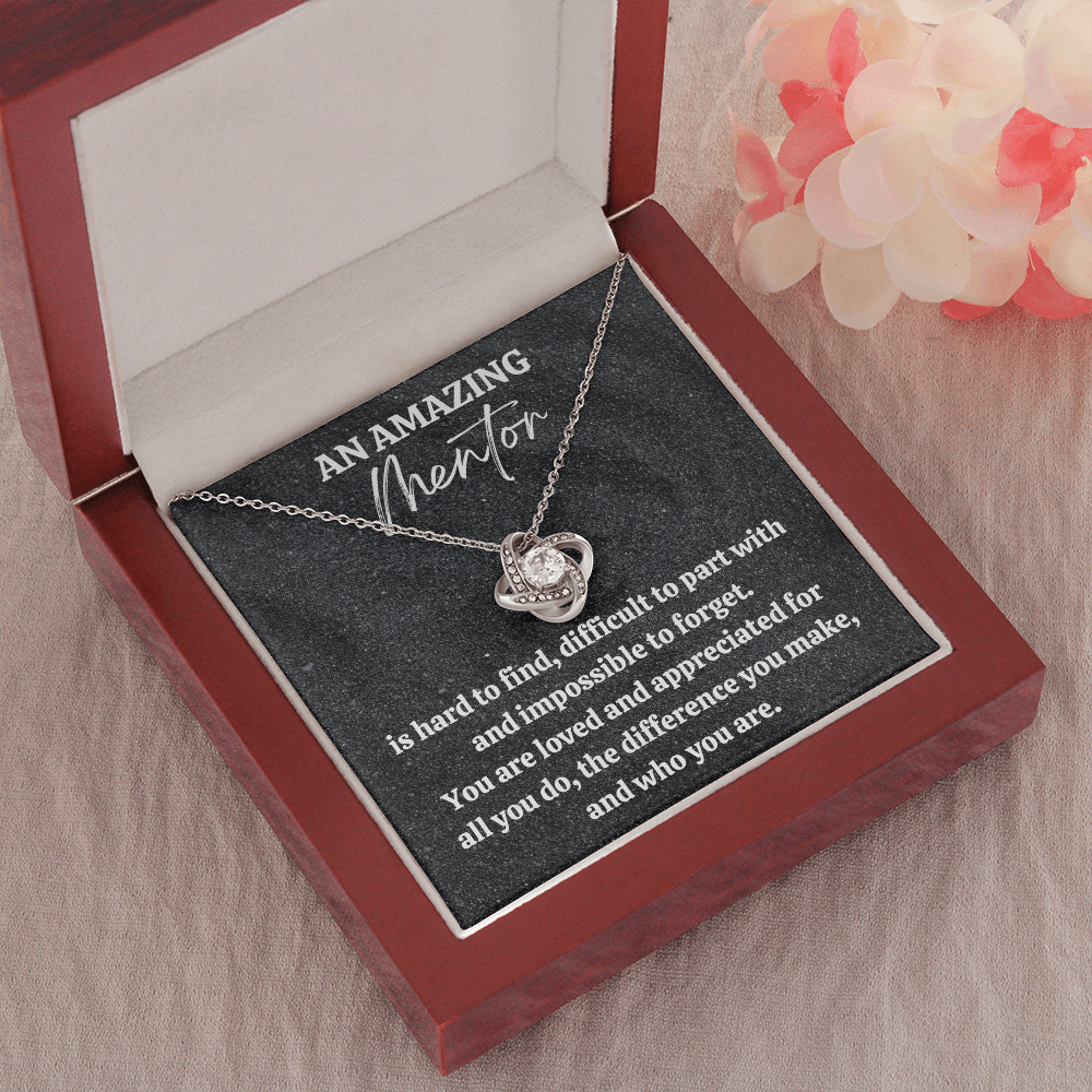 Mentor Gift, Appreciation Gift For A Mentor, Love Knot Necklace, Personalized Mentor Gift, Jewelry