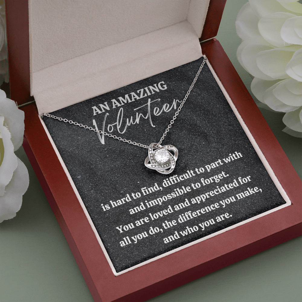 Volunteer Gift, Appreciation Gift For A Volunteer, Love Knot Necklace, Personalized Volunteer Gift, Jewelry