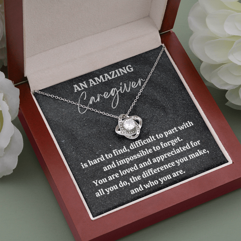 Caregiver Gift, Appreciation Gift For A Caregiver, Love Knot Necklace, Personalized Caregiver Gift, Jewelry