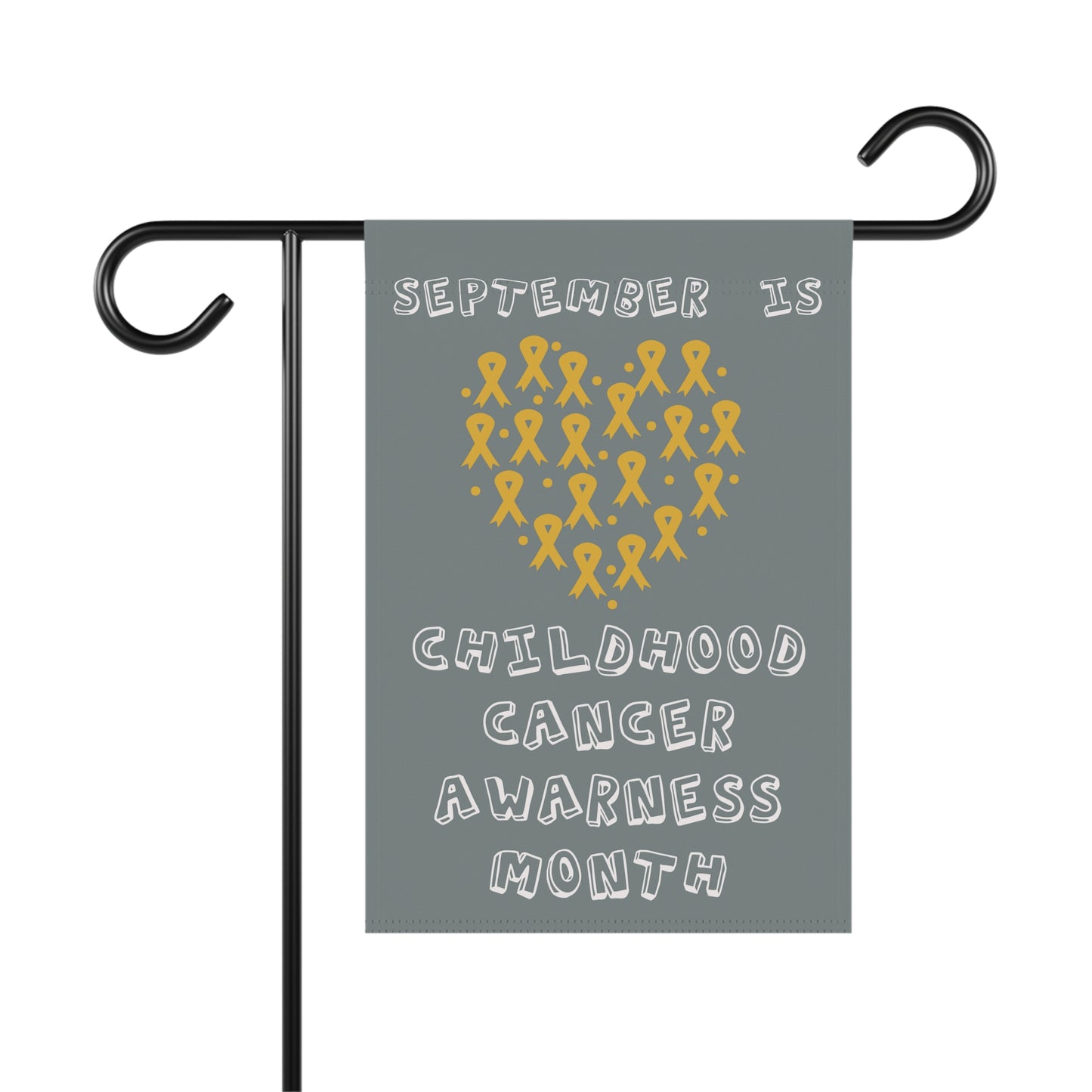 Childhood Cancer Awareness Month Garden Flag | September | Welcome Sign New Home | Decorative House Flag Banner | Gold Ribbon Awareness