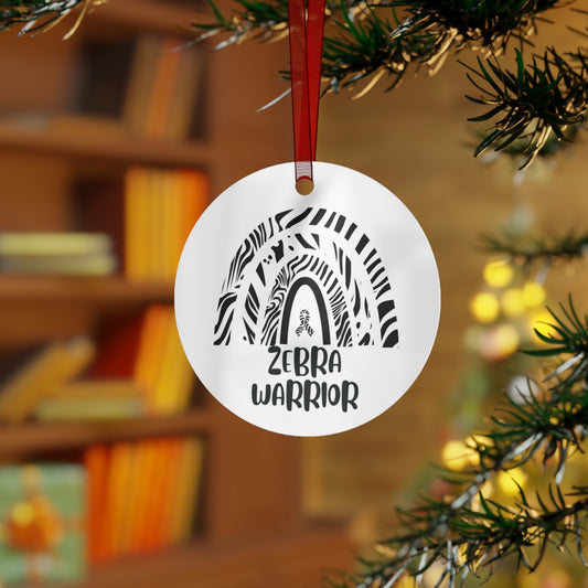 Zebra Warrior Awareness Christmas Ornament Stocking Stuffer Christmas Gift, Holiday Home Decor, Wall Hanging, Support for Frien
