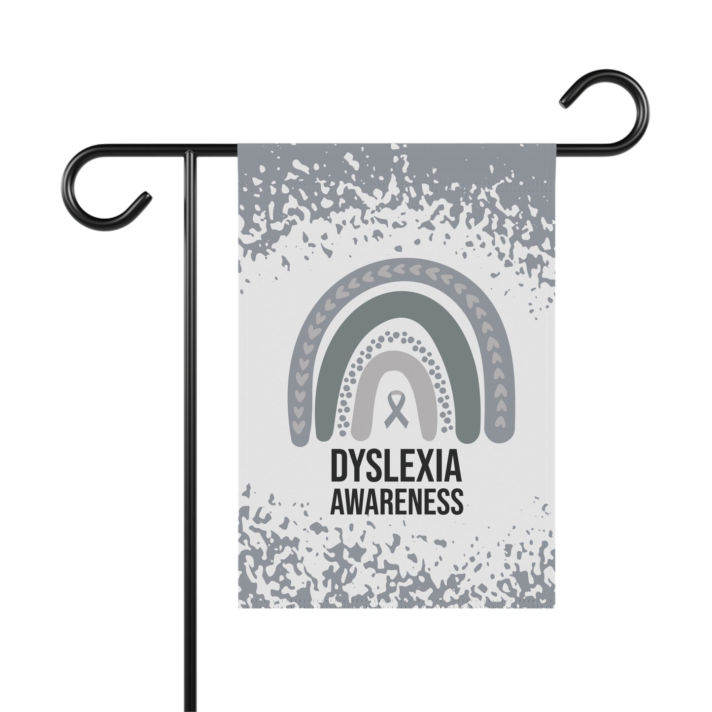 Dyslexia Awareness Garden Flag | Welcome Sign | New Home | Decorative House Banner | Silver Awareness Ribbon  | Support