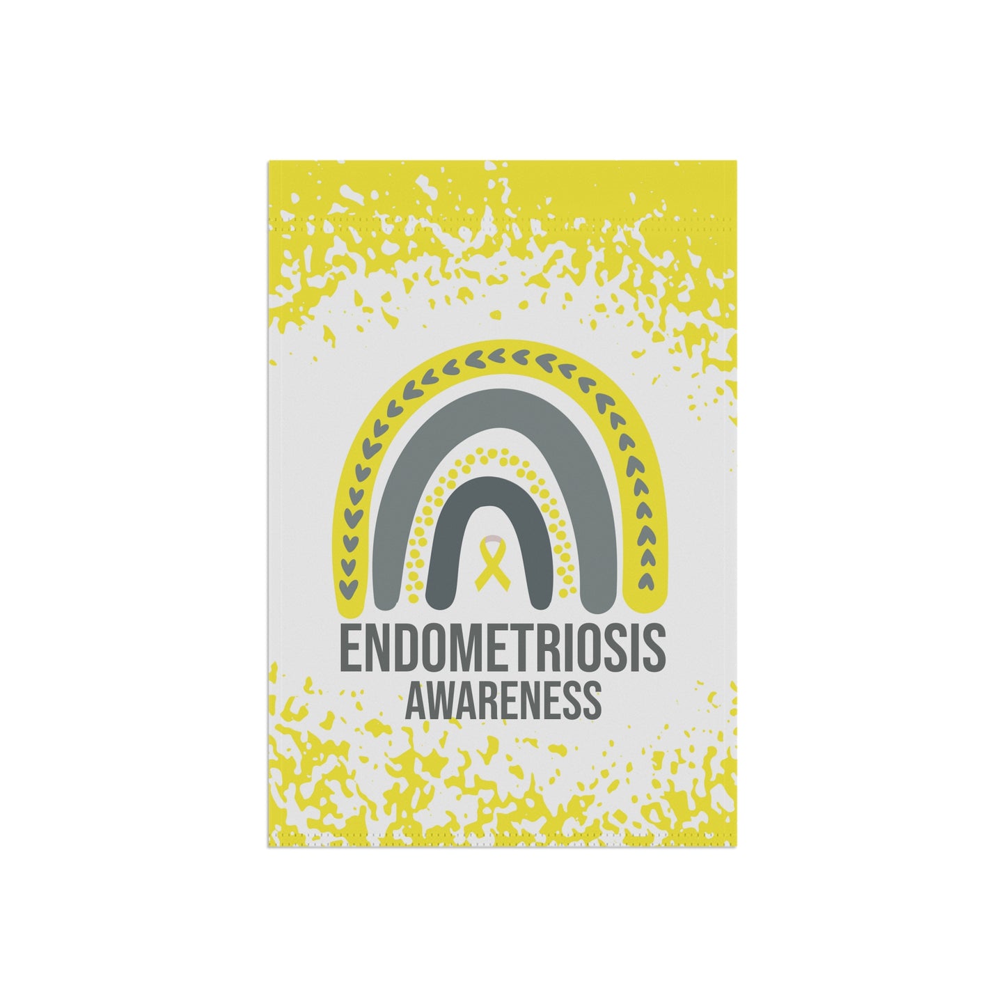 Endometriosis Awareness Garden Flag | Welcome Sign |  New Home | Decorative House Banner | Yellow Awareness Ribbon  | Support