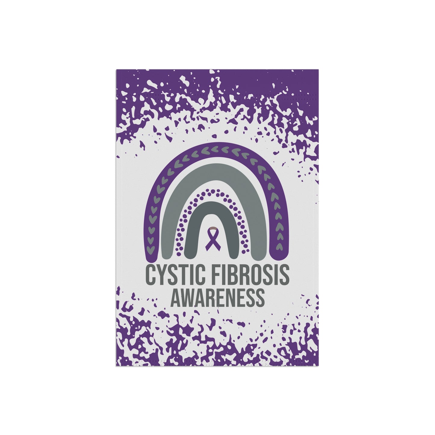Cystic Fibrosis Awareness Garden Flag | Welcome Sign |  New Home | Decorative House Banner | Purple Awareness Ribbon