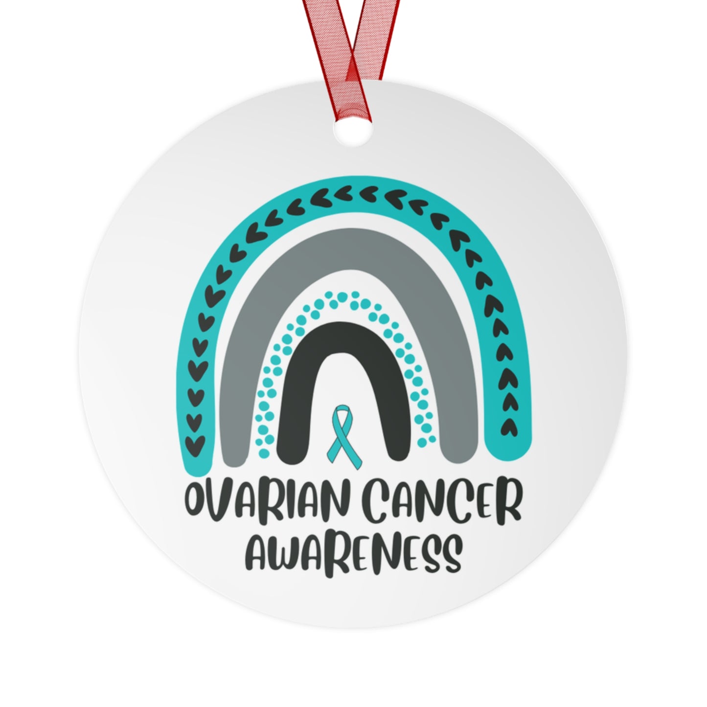 Ovarian Cancer Awareness Christmas Ornament Stocking Stuffer Christmas Gift, Holiday Home Decor, Wall Hanging, Support for Frien
