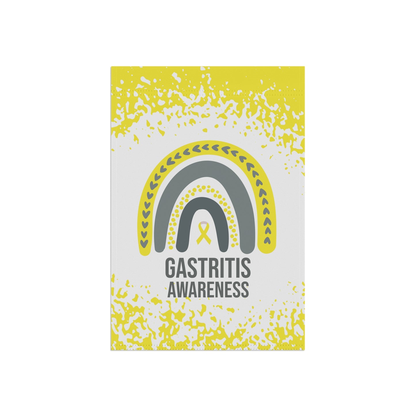 Gastritis Awareness Garden Flag | Welcome Sign |  New Home | Decorative House Banner | Yellow Awareness Ribbon  | Support