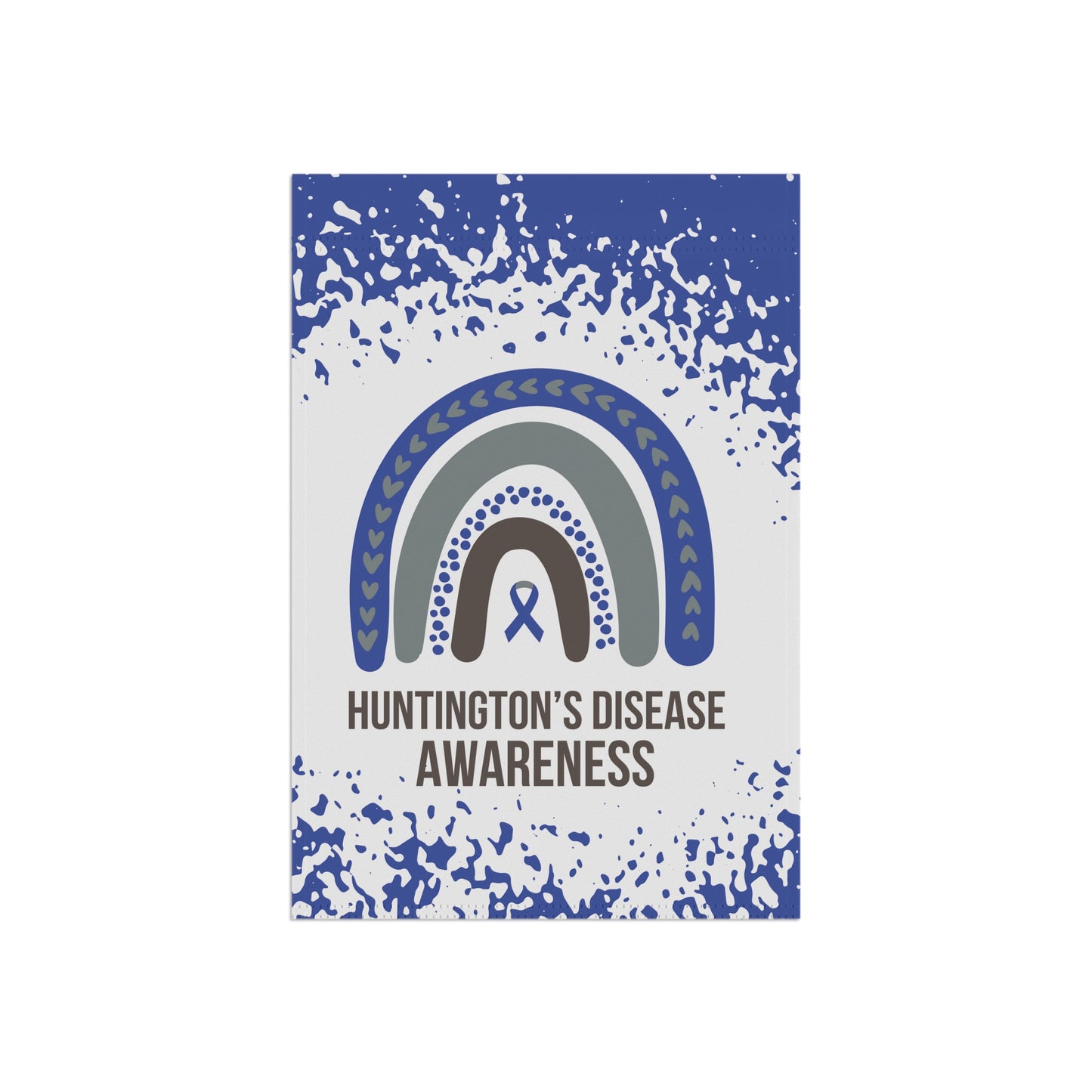 Huntingtons Disease Awareness Garden Flag | Welcome Sign |  New Home | Decorative House Banner | Blue Awareness Ribbon  | Support