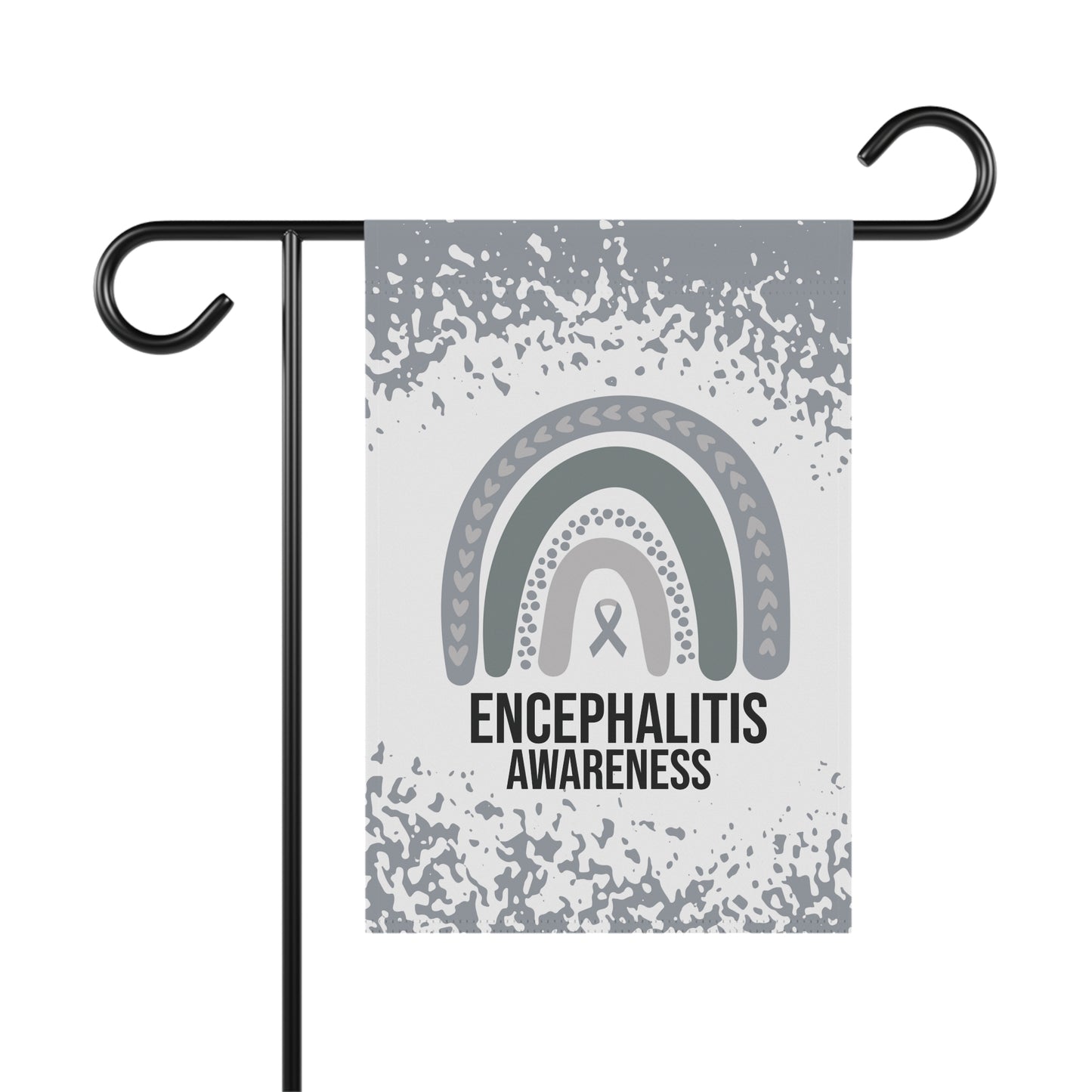 Encephalitis  Awareness Garden Flag | Welcome Sign | New Home | Decorative House Banner | Silver Awareness Ribbon  | Support