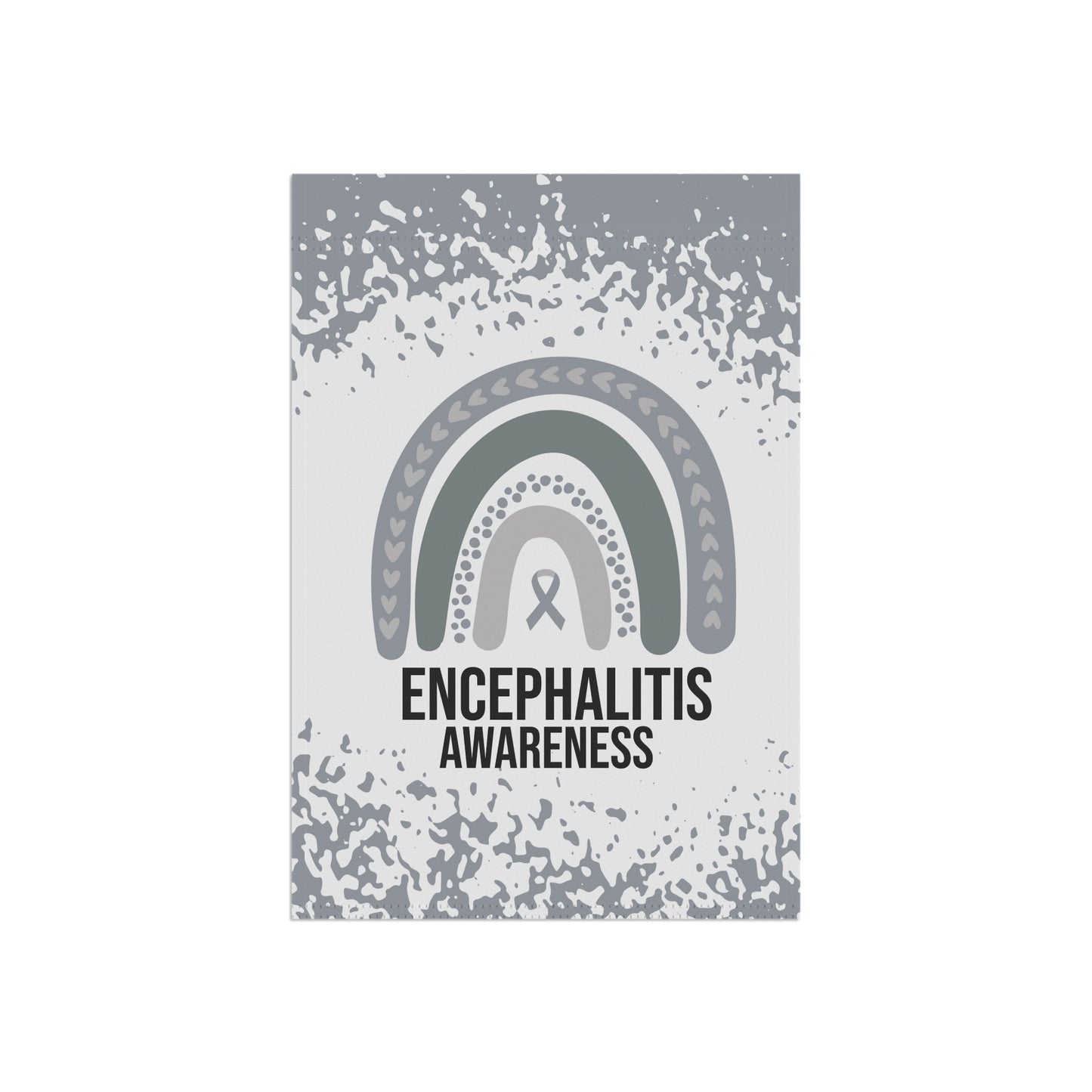 Encephalitis  Awareness Garden Flag | Welcome Sign | New Home | Decorative House Banner | Silver Awareness Ribbon  | Support