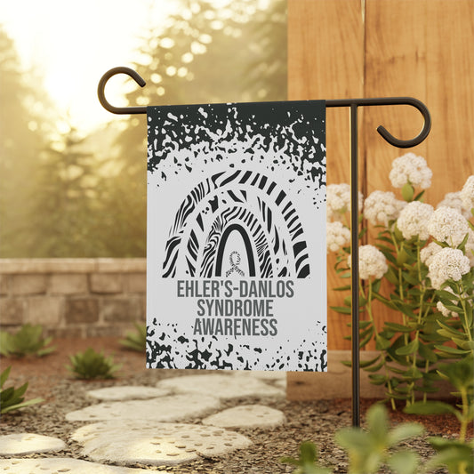 Ehler's-Danlos Syndrome Awareness Garden Flag | Welcome Sign | New Home | Decorative House Banner | Zebra Awareness Ribbon | Rare Disease