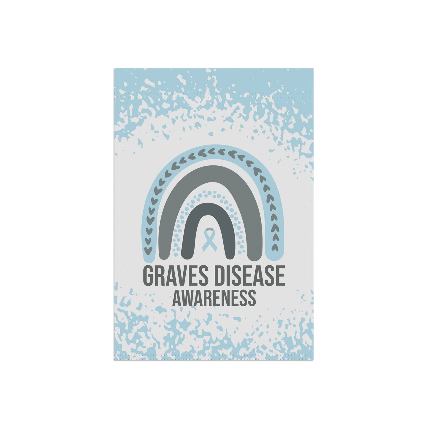 Graves disease Awareness Garden Flag | Welcome Sign |  New Home | Decorative House Banner | Light Blue Awareness Ribbon  | Support