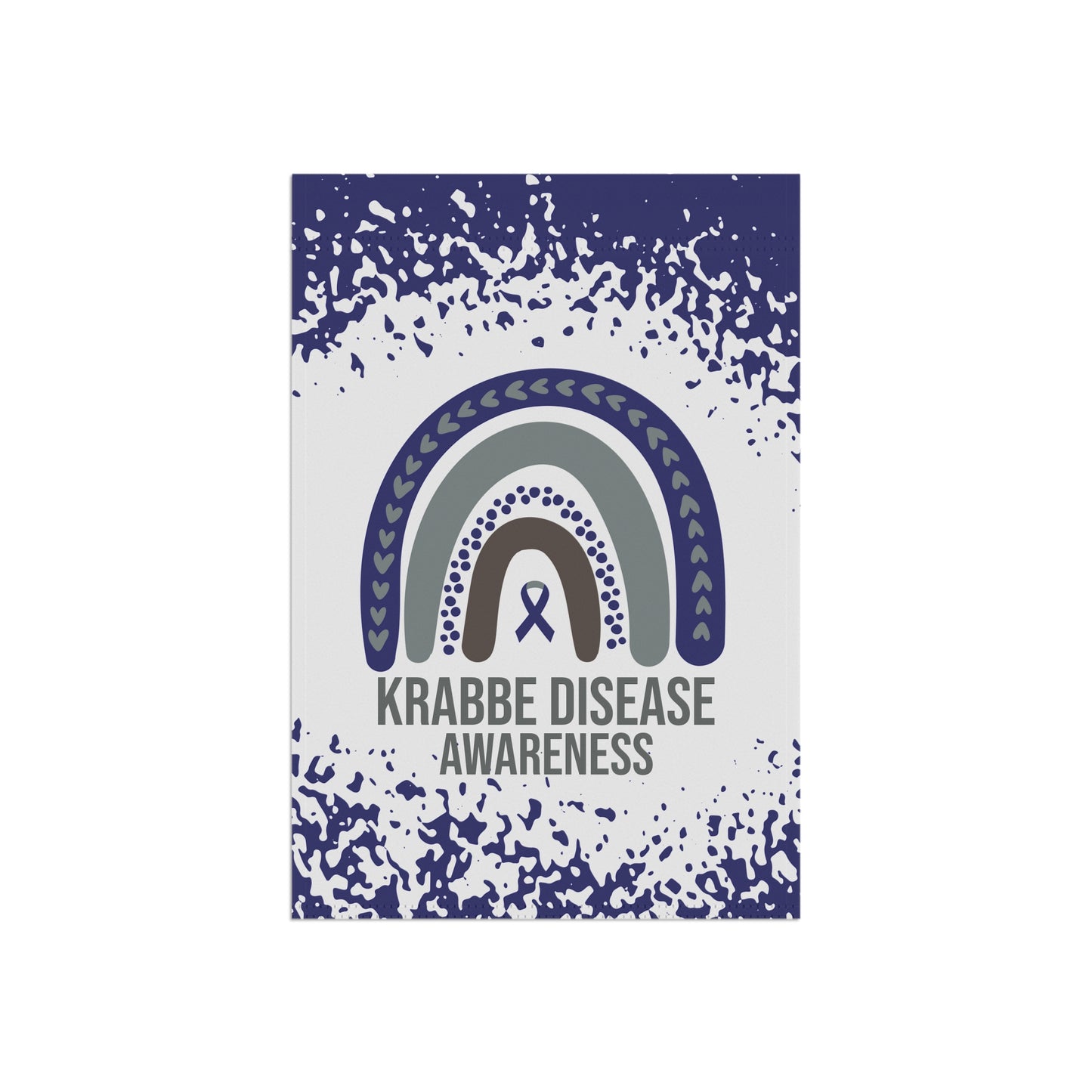 Krabbe Disease Awareness Garden Flag | Welcome Sign |  New Home | Decorative House Banner | Blue Awareness Ribbon  | Support