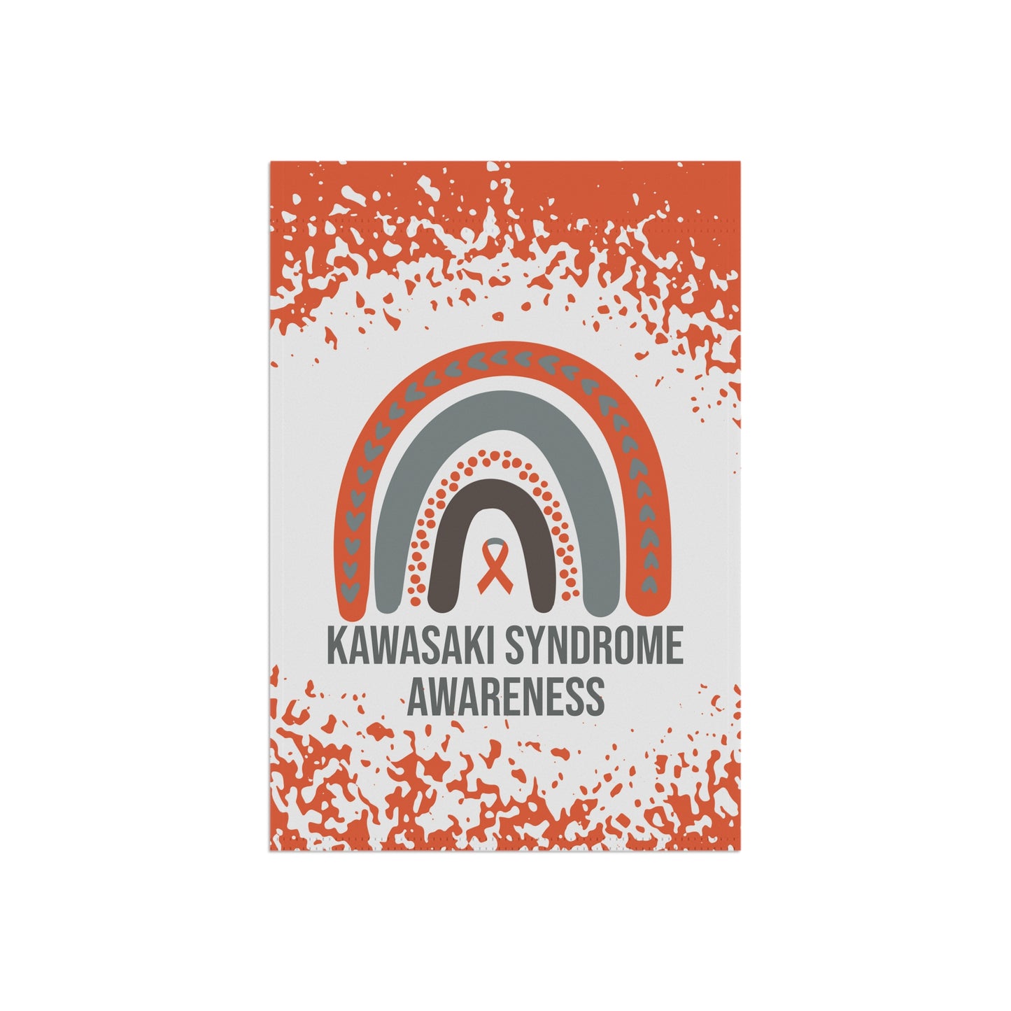 Kawasaki Syndrome Awareness Garden Flag | Welcome Sign |  New Home | Decorative House Banner | Orange Awareness Ribbon  | MS Support
