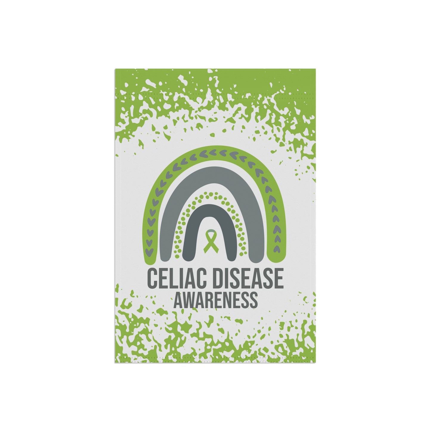 Celiac Disease Awareness Garden Flag | Welcome Sign |  New Home | Decorative House Banner | Green Awareness Ribbon  | Support