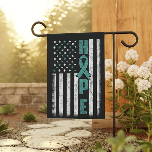 Teal Ribbon Awareness Garden Flag Hope American Flag | Welcome Sign | New Home | Decorative House Banner | Spoonie Support