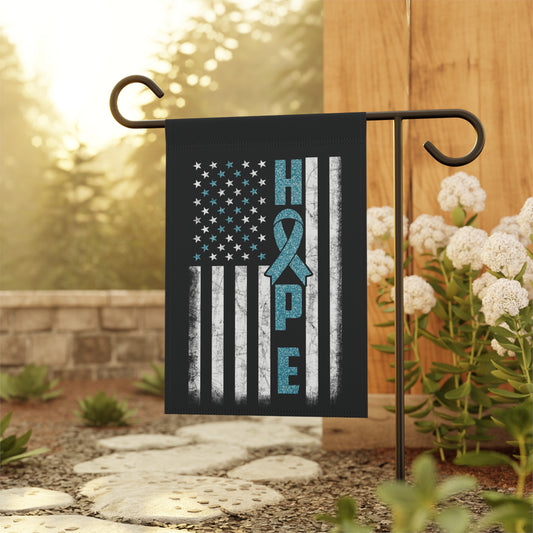 Turquoise Ribbon Awareness Garden Flag Hope American Flag | Welcome Sign | New Home | Decorative House Banner | Spoonie Support