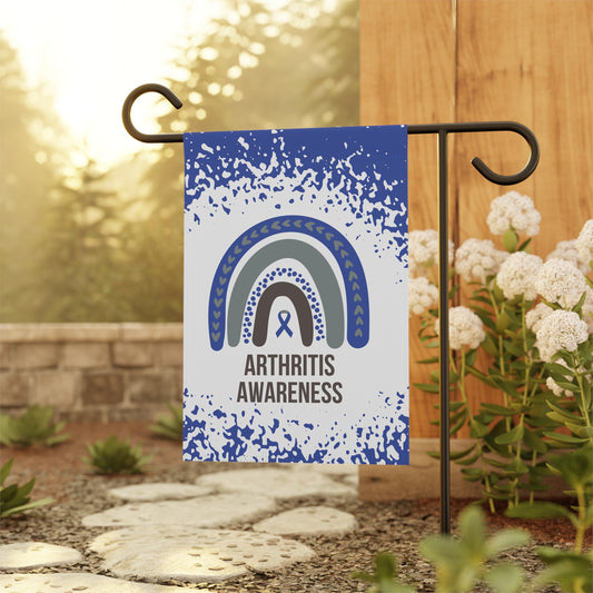Arthritis Awareness Garden Flag | Welcome Sign |  New Home | Decorative House Banner | Blue Awareness Ribbon  | Support