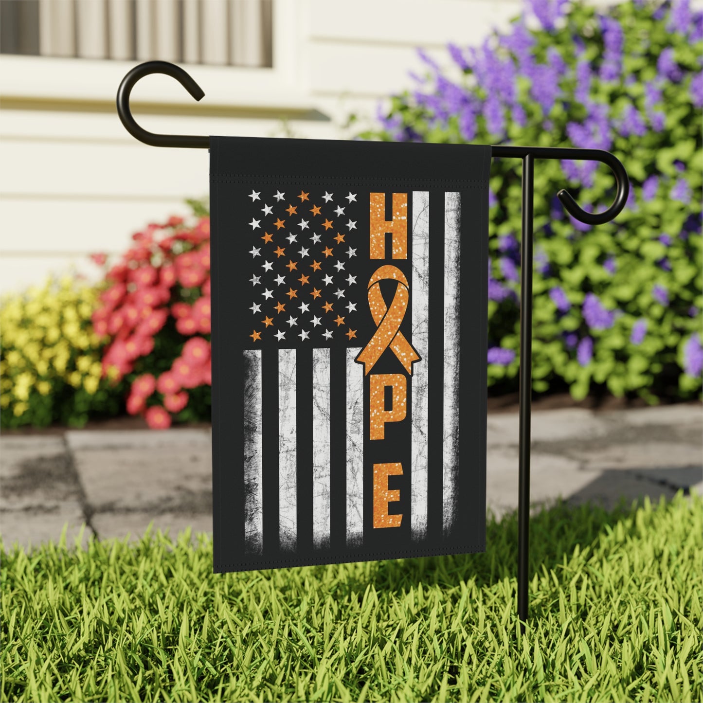 Orange Ribbon Awareness Garden Flag Hope American Flag | Welcome Sign | New Home | Decorative House Banner | Spoonie Support