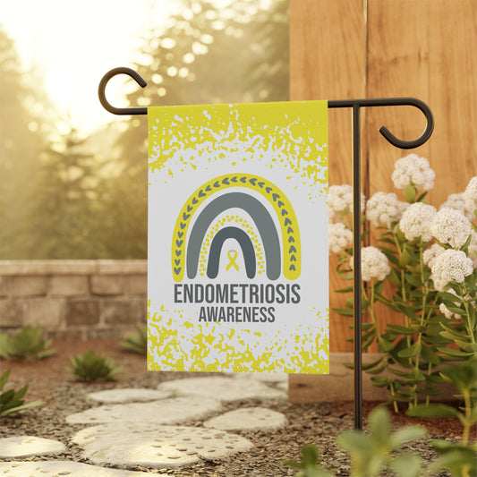 Endometriosis Awareness Garden Flag | Welcome Sign |  New Home | Decorative House Banner | Yellow Awareness Ribbon  | Support
