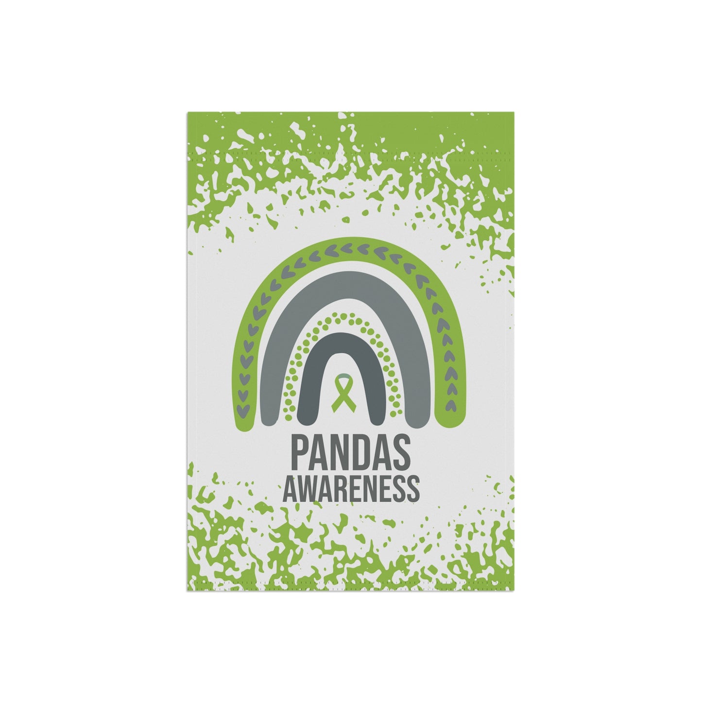 PANDAS Awareness Garden Flag | Welcome Sign |  New Home | Decorative House Banner | Green Awareness Ribbon  | Support