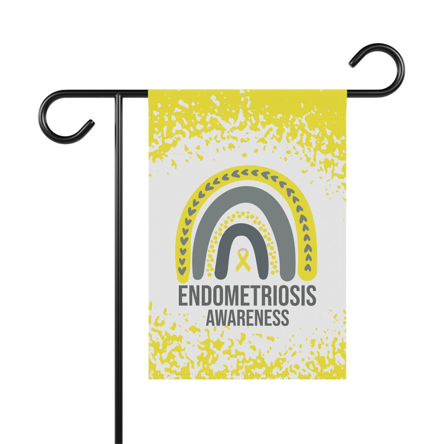 Endometriosis Awareness Garden Flag | Welcome Sign |  New Home | Decorative House Banner | Yellow Awareness Ribbon  | Support
