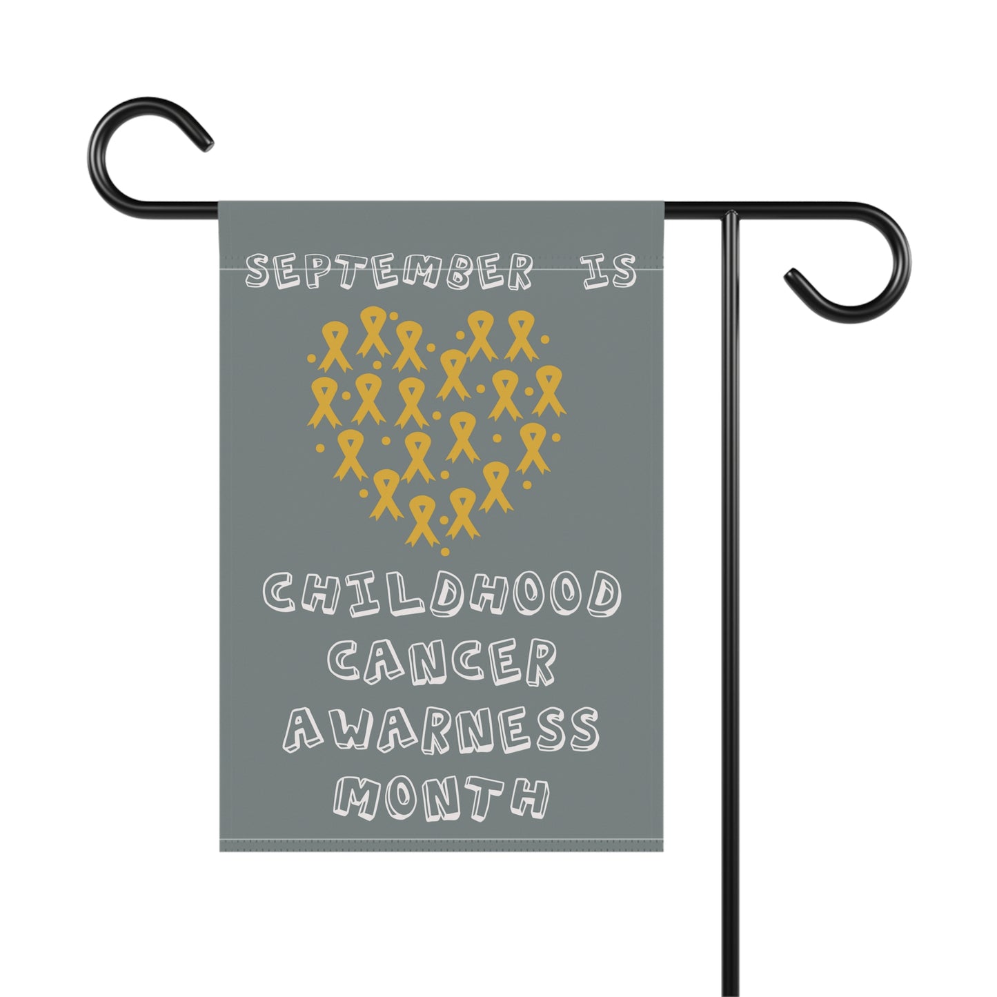 Childhood Cancer Awareness Month Garden Flag | September | Welcome Sign New Home | Decorative House Flag Banner | Gold Ribbon Awareness